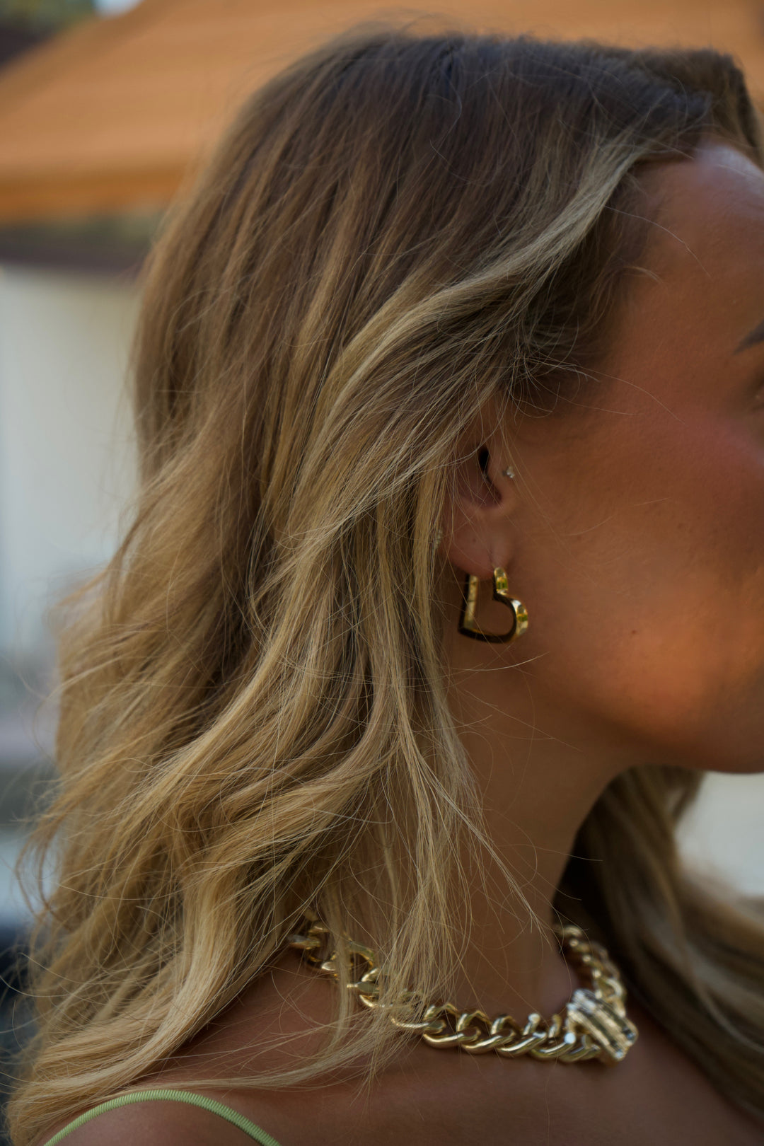 Heart hoop earrings