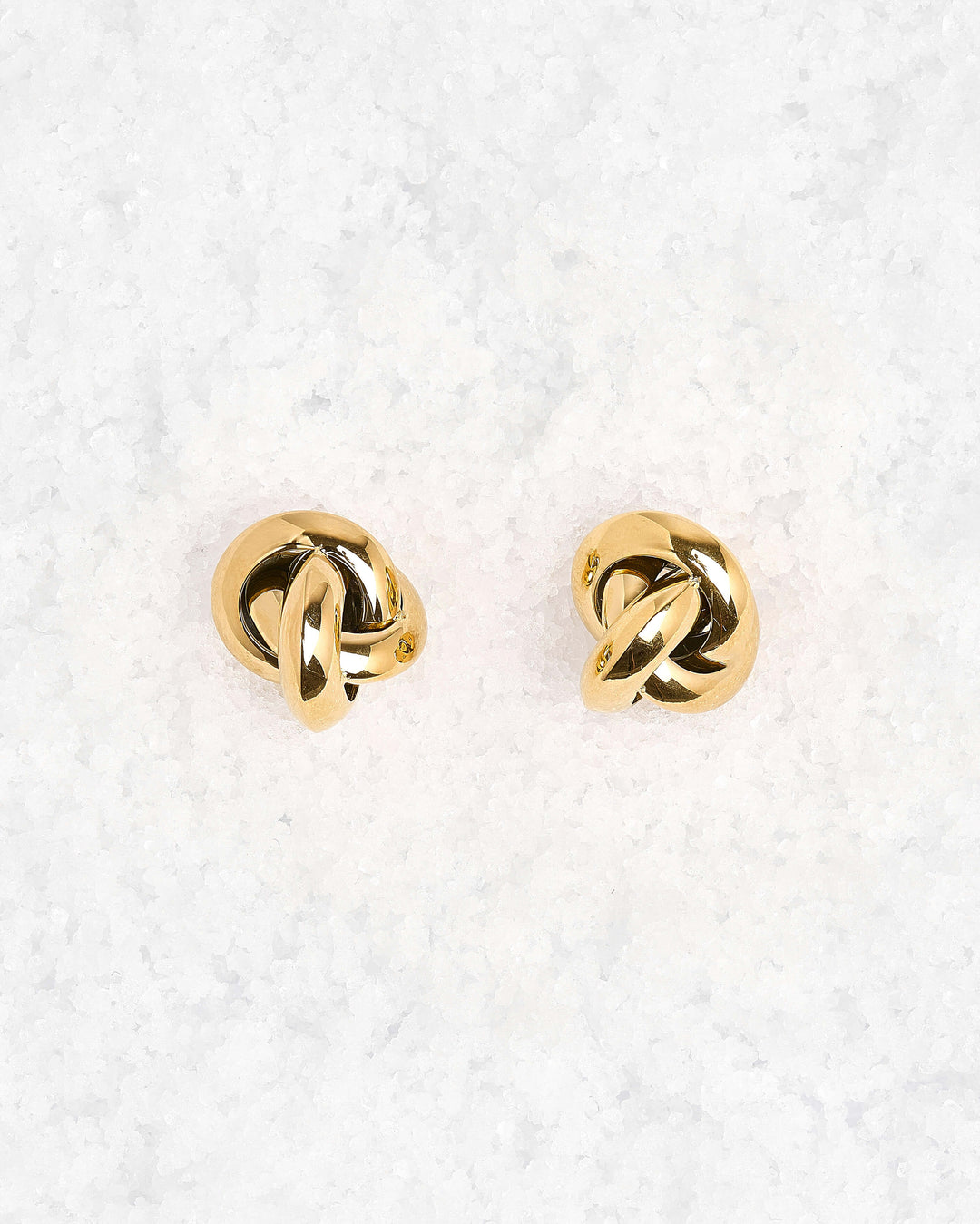 Gold knotted stainless stud earrings