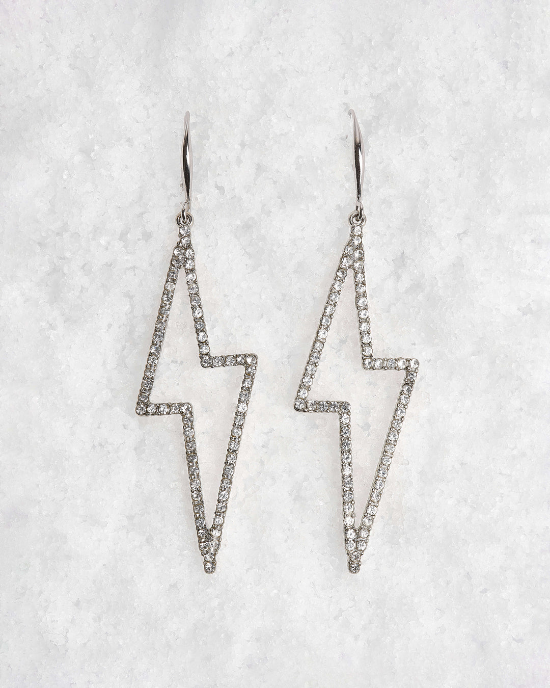 Oversized drop down lightening bolt earrings
