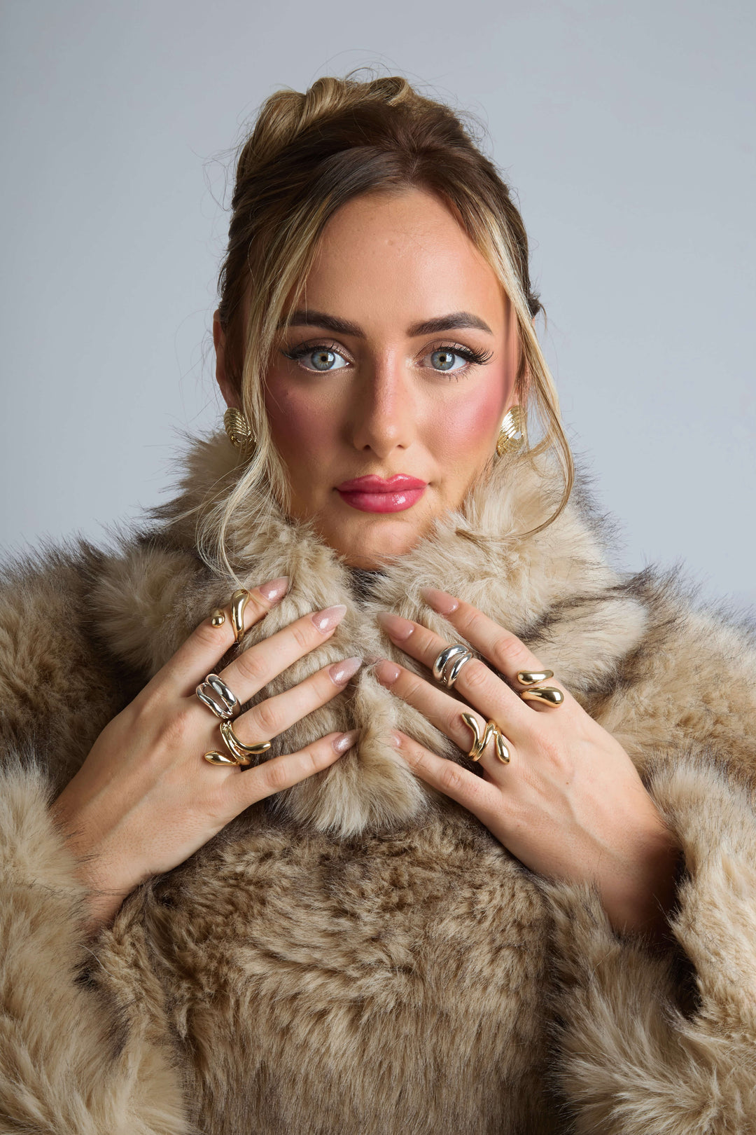 3 pack chunky mixed metal rings M/L