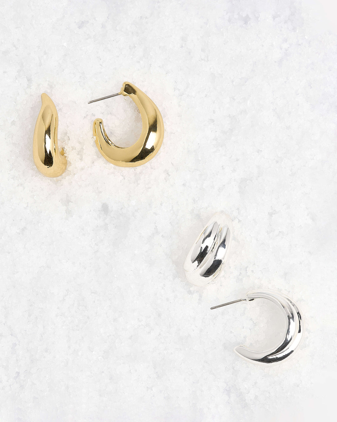 2 pack mixed metals hoop earrings