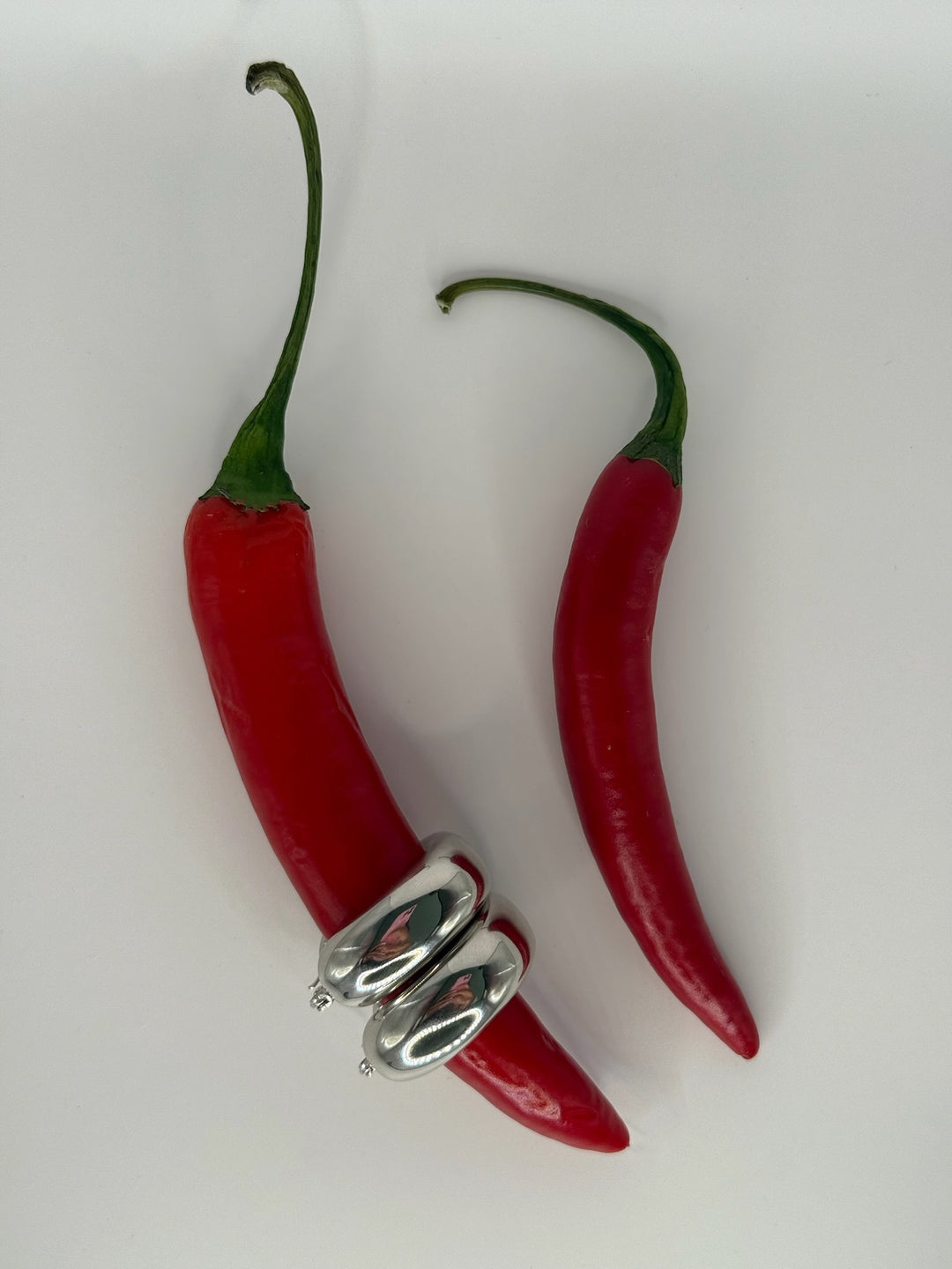 Chunky hoop earrings in silver