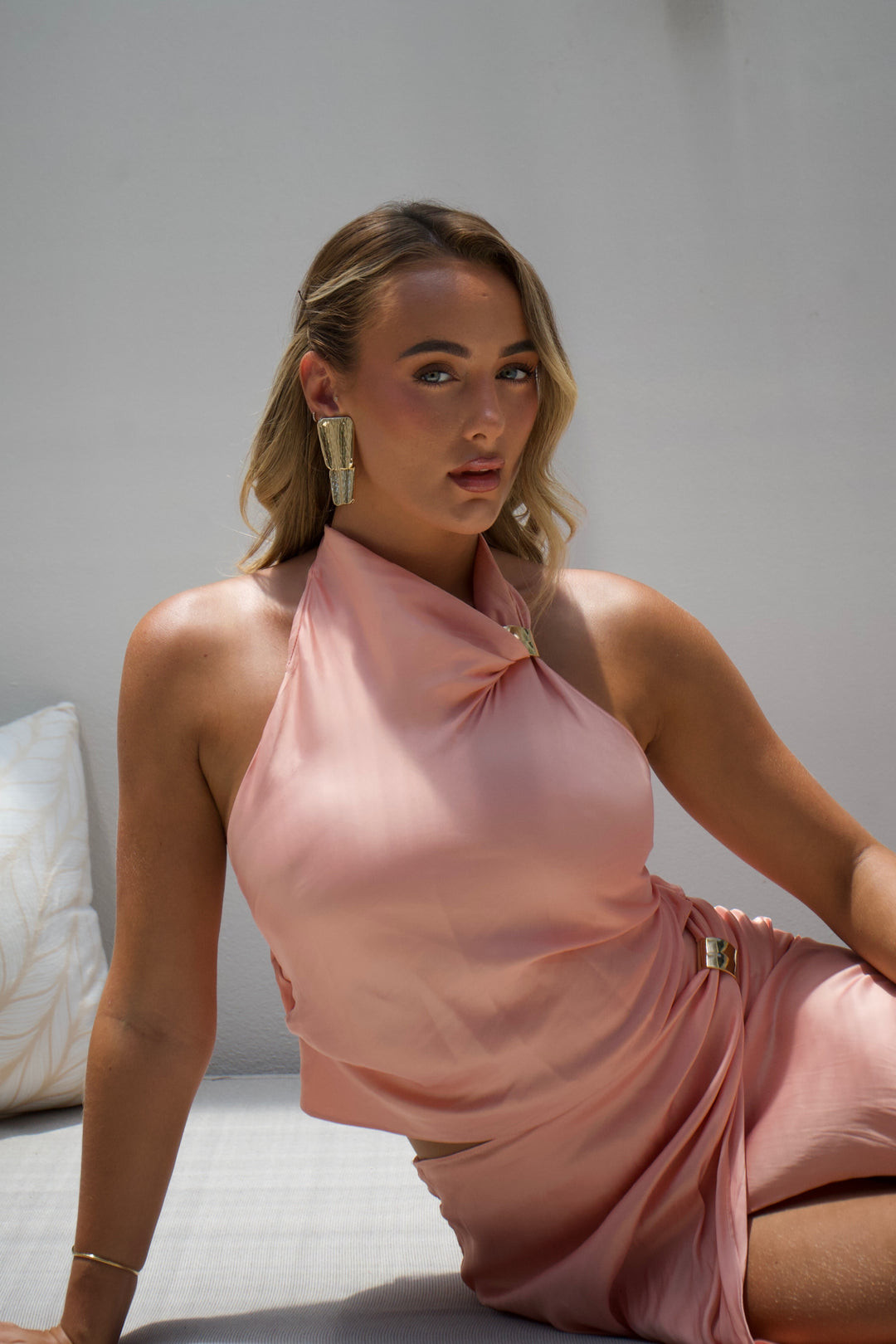 Square oversized drop down earrings