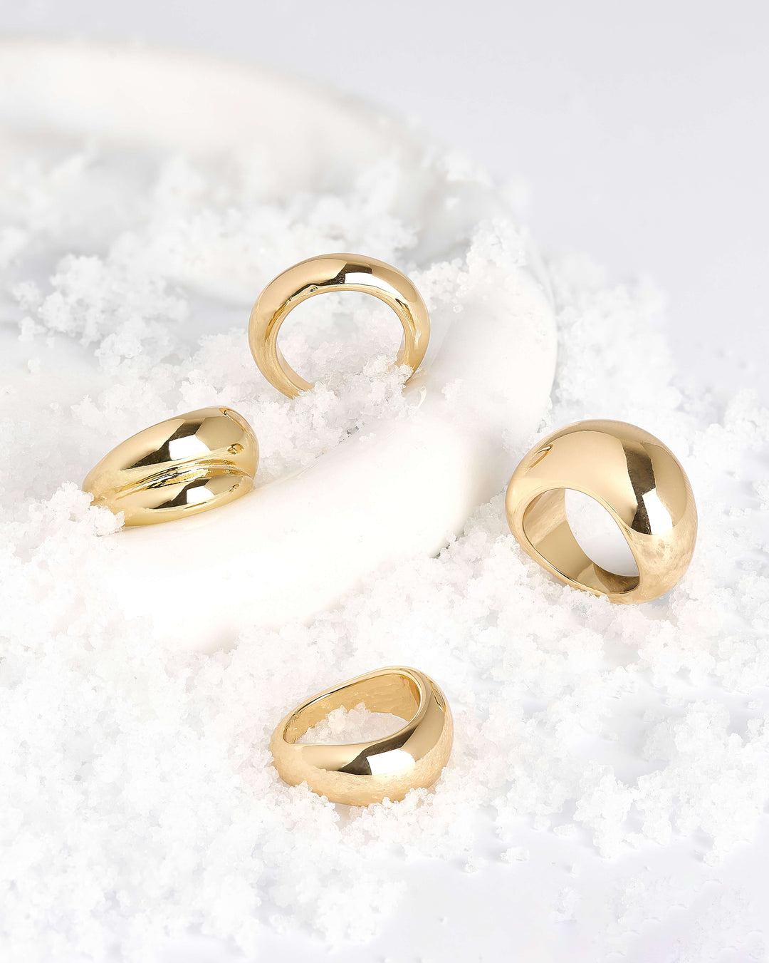 4 pack chunky gold rings